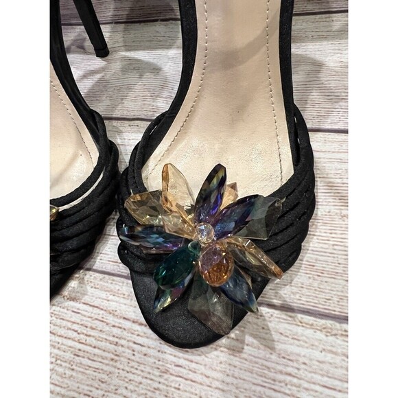 Venus Stiletto Open Toe Heels Multicolored Jewel Accents Buckle Ankle size 6 - Picture 3 of 8